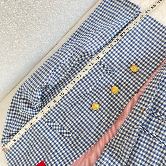 VERONICA BEARD
Blue white Double breasted Gingham Jacket - Picture 11 of 14